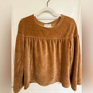Madewell Golden Tan Corduroy Long Sleeve Top